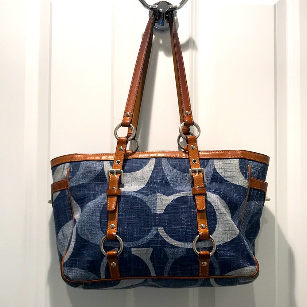 Vintage denim Coach bag tote